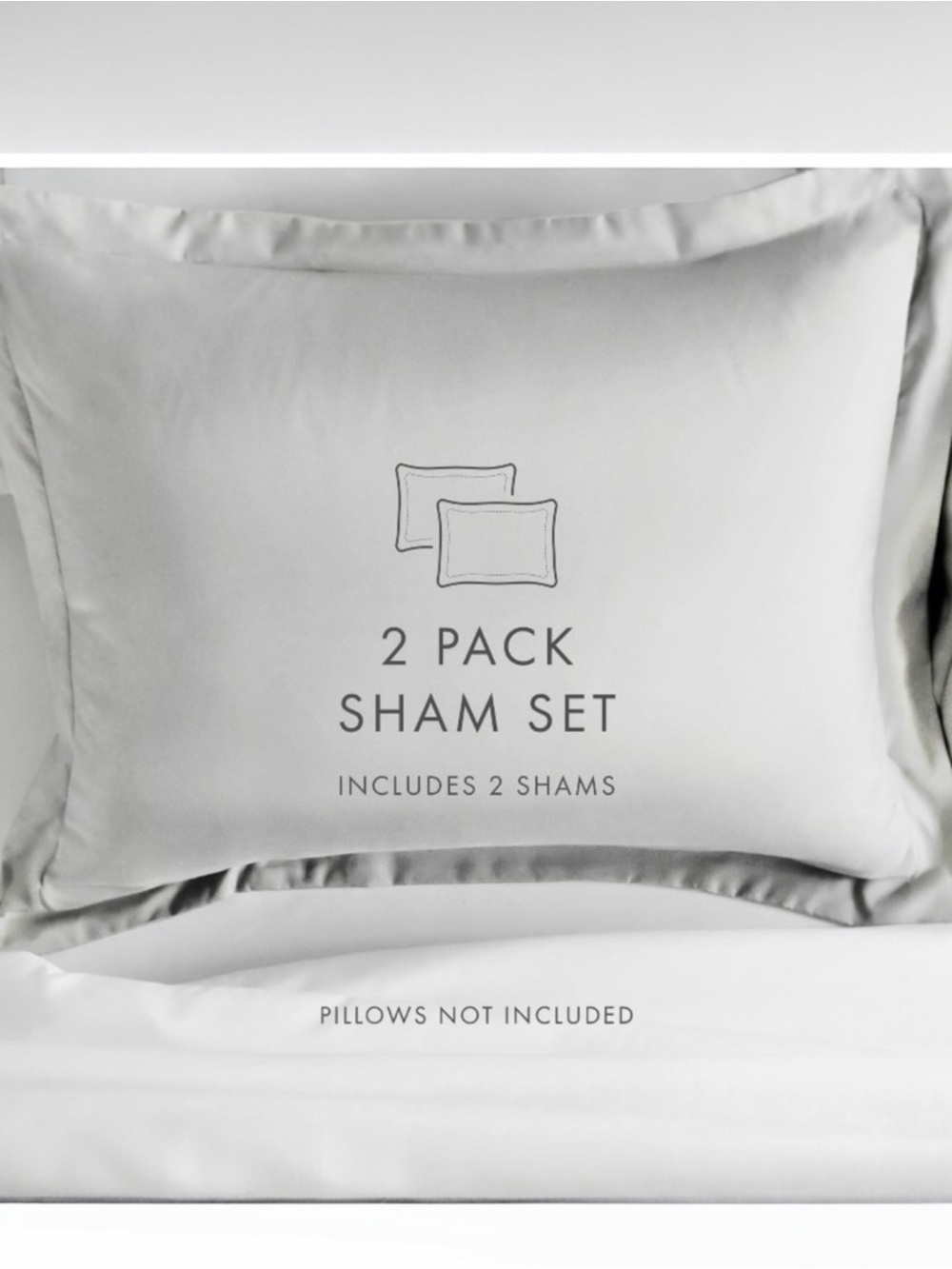 Pillow Shams Set of 2 | Microfiber Ultra Soft | Light Gray | Standard Size | NWT